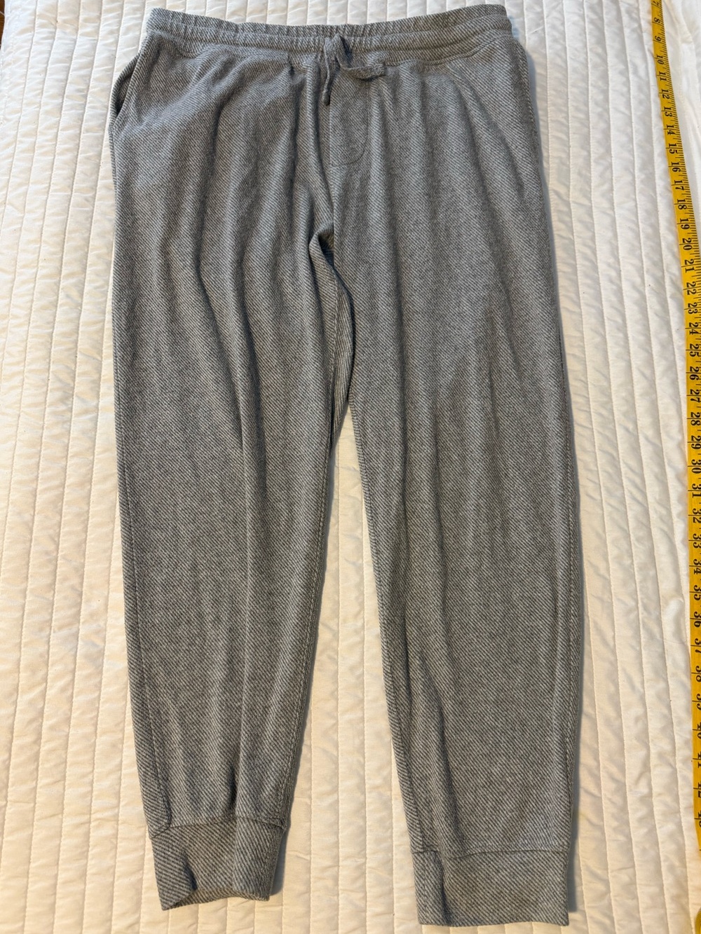 Faherty Men's Gray Jogger Pants Tapered Leg Drawstring Waist Size XL P48
